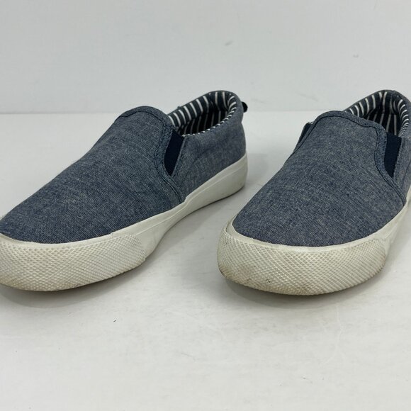Joe Fresh Kids Loafers Size 1 Blue Round Toe Low Top Flat Heel Pull On - Picture 2 of 6